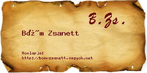 Böm Zsanett névjegykártya